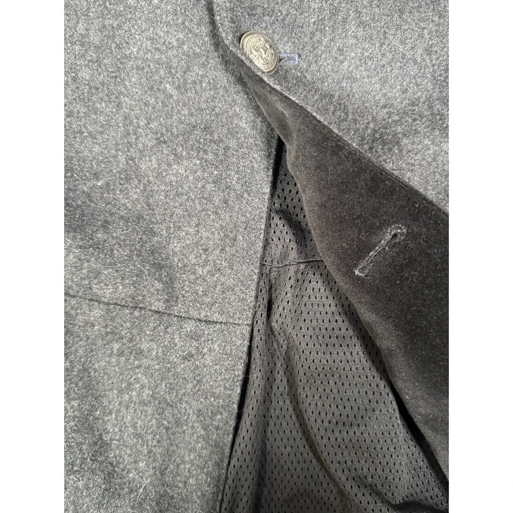 Troy Smith For D Wool Blazer Jacket Mens Medium Gray Military Style - Picture 9 of 16